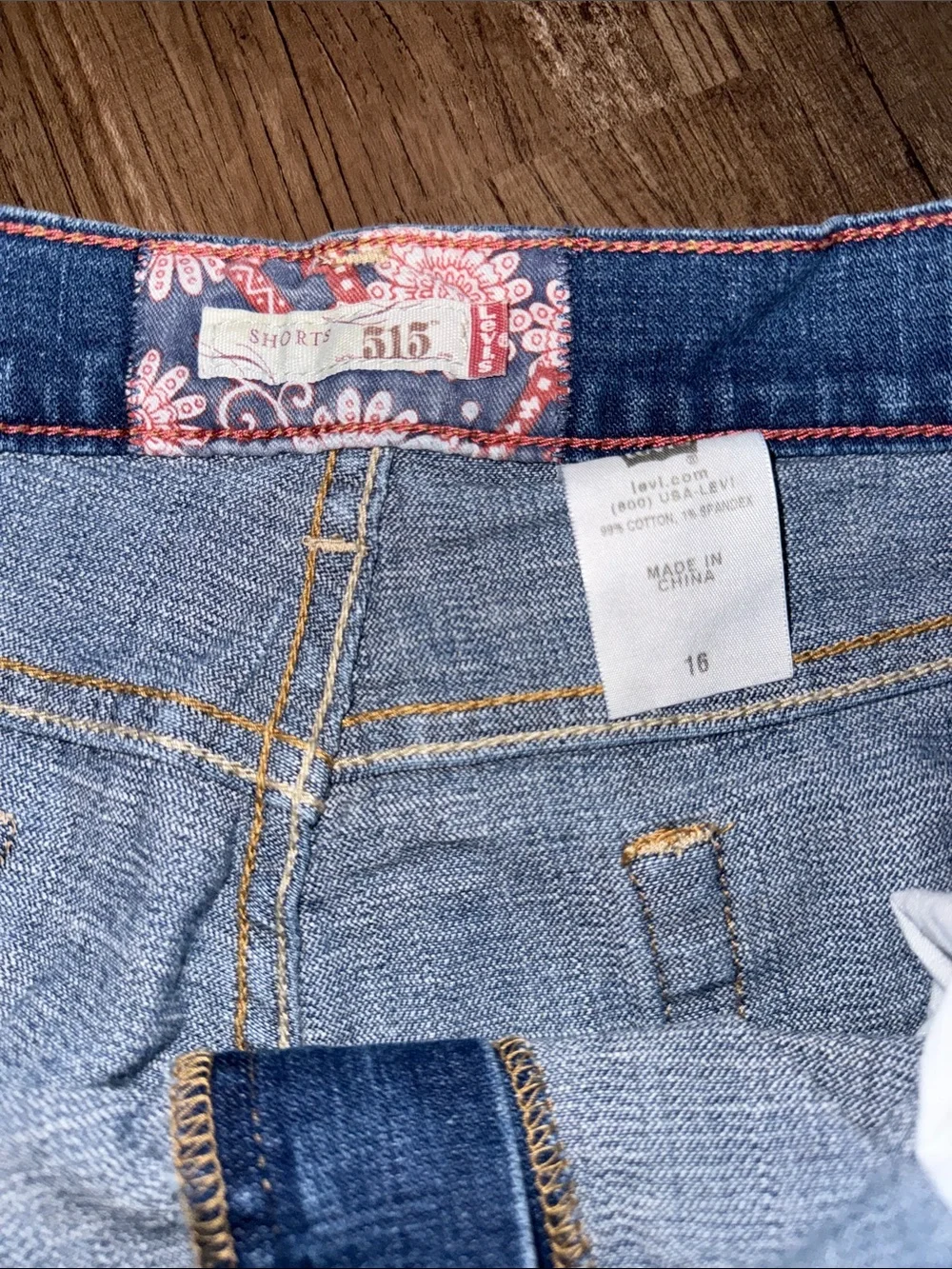 Levi's light blue denim shorts